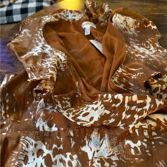 Satin Ruffled Wrap Maxi Dress - Addition Elle - Picture 5 of 10